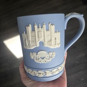 Wedgwood Pale Blue Jasperware Relief Chridtmas Mug